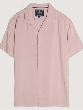 MDX Short-Sleeve Camp Button-Down Shirt - Light Pink